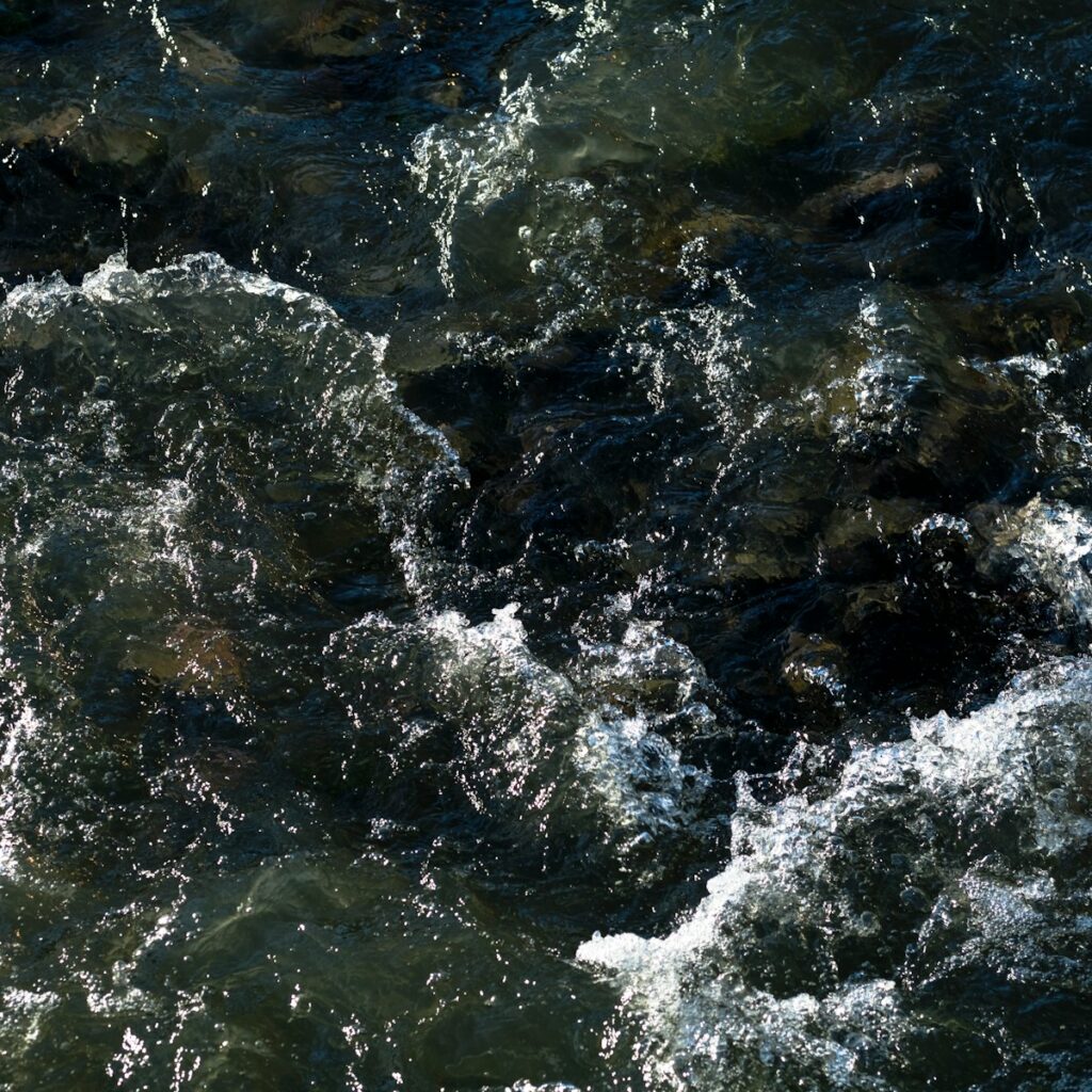 a view of a body of water from above