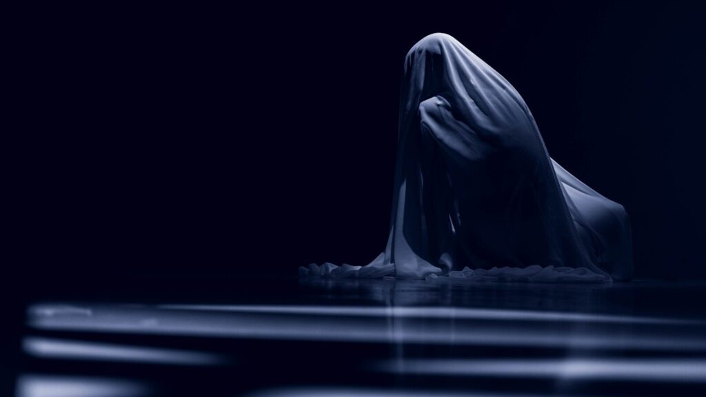 a person with their head in the air